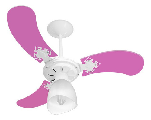 Ventilador Teto New Baby Colors Branco/rosa 220v+controle