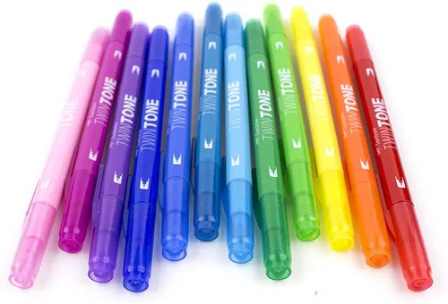 Juego 12 Marcadores Doble Punta Tombow Diseno Arcoiris