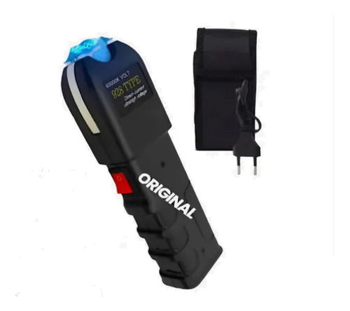 Lanterna Potente Ta-ser Cho-que 180000w Arma Tática Proteção Branco Preto
