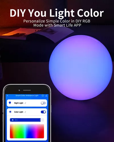 Lámpara de mesa inteligente, lámpara de noche regulable que cambia de  color, compatible con Alexa y