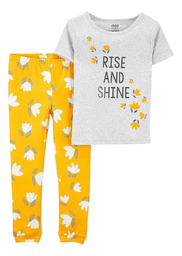 Pijama Carter's Niña Estampado Rise And Shine Gris