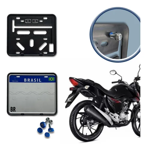 Suporte Protetor Placa Moto Mercosul Ganhe O Lacre Antifurto