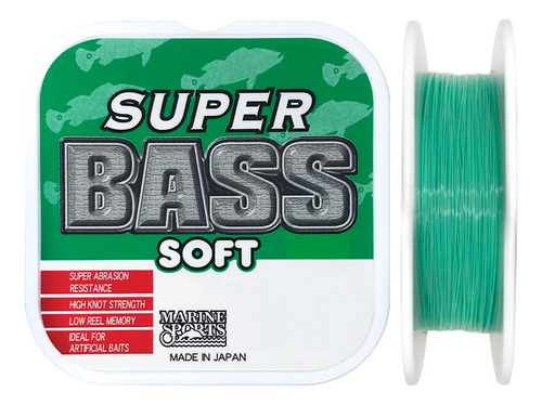 Linha Soft Super Bass Green 21lbs 0,37mm 250m Marine Sports