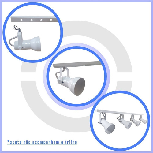 Imagem 3 de 6 de Trilho Perfilado Alumínio Extensível 3 Peças Kit Instalação