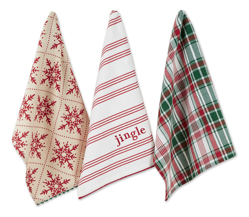 Juego De Toallas De Cocina Navideñas 45 X 71 Cm 3 Unidades