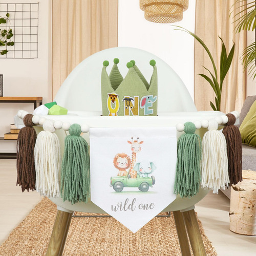 Crown Hat First Birthday Con Sombrero De Dibujos Animados
