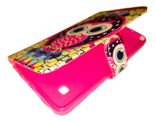 Funda Protector Cartera Para Celular Lg Stylus 2 Rosa Geométrico