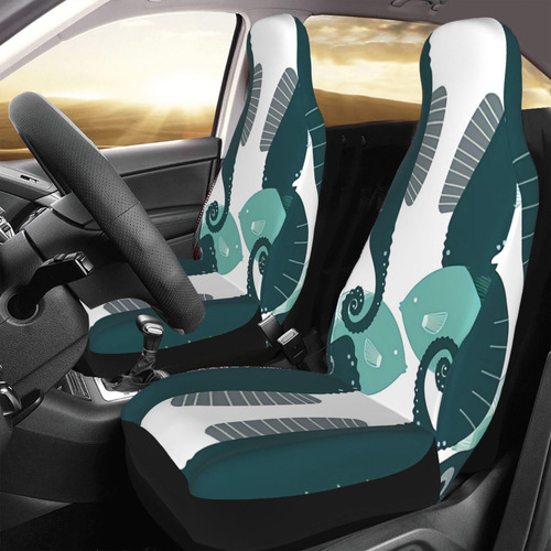 2 Funda Asiento Automovil Delantero Caballito Mar Pez Cubo