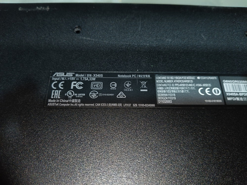 Asus Notebook X540s Para Refacciones Plateado (Usado)