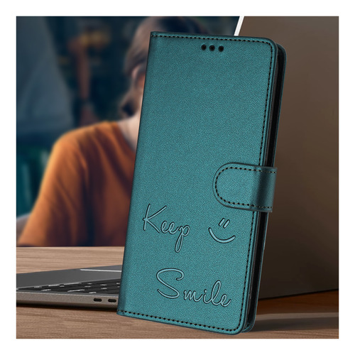 Funda De Piel Con Forma De Cara Sonriente Para Cubot Note 40/p50/a10/a20/a30/max 5, Cierre Magnético, Ranuras Para Tarjetas, Cartera