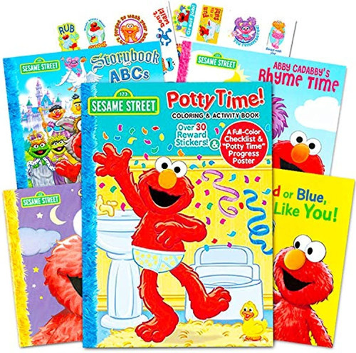 Barrio Sesamo Elmo Orinal Formacion Libro Conjunto  2 Libros