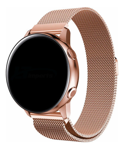 Pulseira Milanese Compatível Com Samsung Galaxy Watch 3 41mm Cor Rose Gold