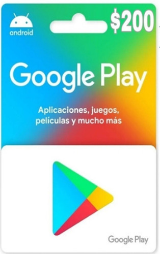 Tarjetas Google Play 200