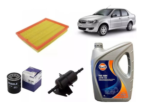 Kit Service Aceite Y Filtros X3 Fiat Siena Palio Fire 1,4 