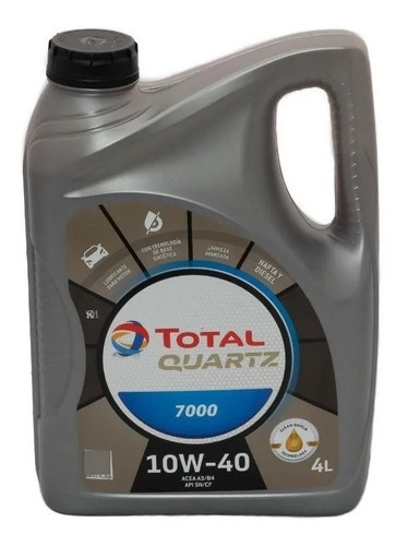 Aceite para motor Total semi-sintético 10W-40 para autos, pickups & suvs de 1 unidad x 4L