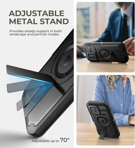 Capa Dexnor Para iPhone 16 Pro Com Capa De Câmera Deslizante