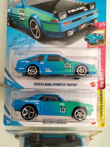 Set De 2 Autos Hw, Toyota Sprinter Y Copo Camaro 69 Azul (Usado)