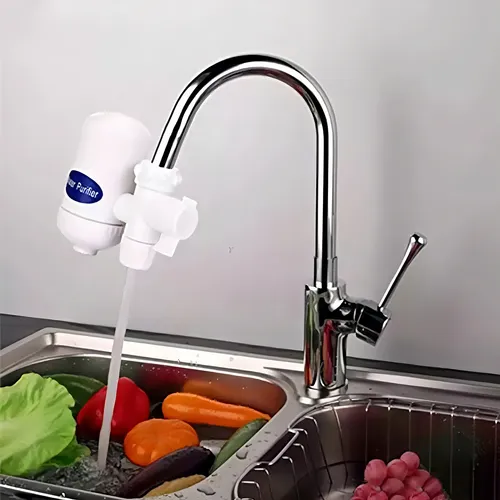 Filtro Purificador De Agua Potable Ceramica Para Llave Grifo Color Blanco