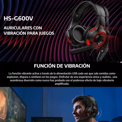 Audífonos gamer Genius GX Gaming con vibración HS-G600V negro y rojo -  Tecnología en Línea