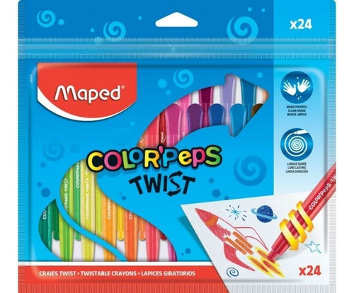 Giz de Cera 24 Cores - Color Peps Twist -  Maped