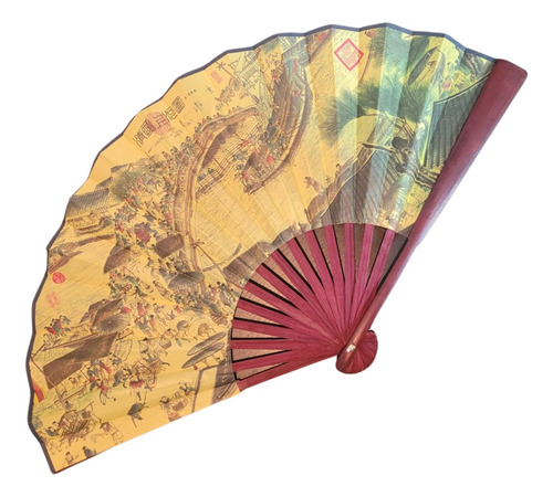 Kit 3 Leques Dobrável Bambu Cosplay Chinês Japão Kung Fu