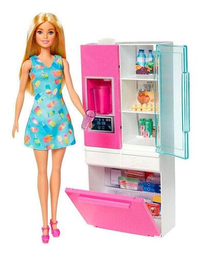 Barbie Playset Geladeira Com Acessórios Mattel