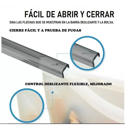 Imagen 4 de 5 de Bolsas Silicón Reusable Antiderrames Herméticas 3 Pzs