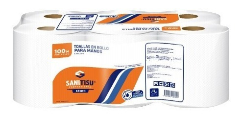 Toallas Secantes-toalla En Rollo - 6 Rollos 100mts- Sanitisu