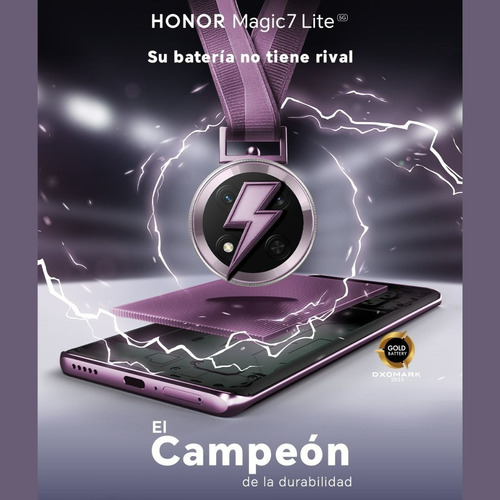 Honor Magic 7 Lite 5g 512gb 12gb Ram Dual Sim Nfc 108 Mpx Resistente Ip64 Batería 6600mah Snapdragon 6 Gen 1 Purpura Titanio