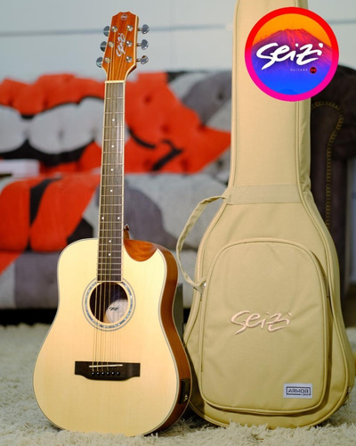 Violão Seizi Baby Akira Half Cutaway Natural Satin Com Bag