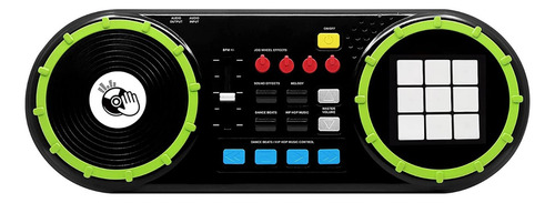 Imagen 1 de 4 de Mesa De Mezclas Musicales Dj Mixer Luz Y Sonido Para Niños Color Negro