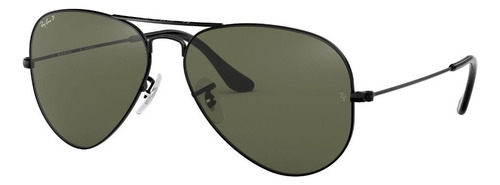 Gafas De Sol Ray-ban Aviator Classic Metal Unisex Color de la lente Verde Color del armazón Negro Diseño Polarizada