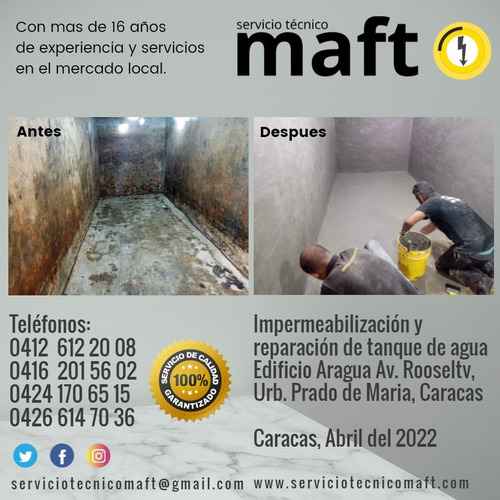 Imagen 3 de 12 de Impermeabilizacion Reparacion Mantenimiento Tanques De Agua