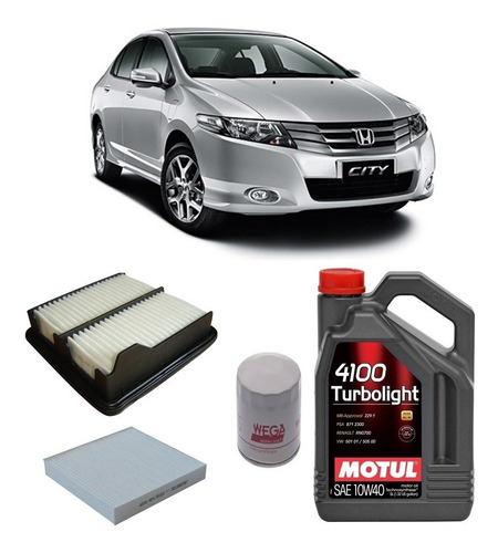 Kit 3 Filtros Wega Honda City Y Motul 10w40 X4