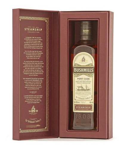 Imagen 2 de 10 de Whisky Bushmills Port Cask Steamship 700ml En Estuche