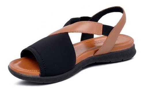 Imagem 3 de 5 de Sandália Usaflex Aa3008 Lycra Preto Joanetes Esporão Fascite