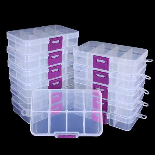 12 Pack 8 Grids Caja De Organizador De Joyería De 722qb