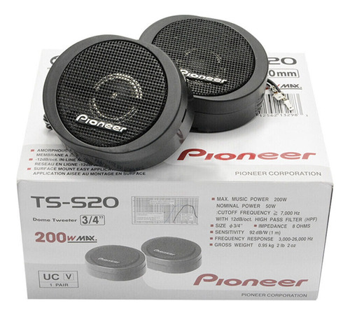 Tweeters Pioneer 200 Watts Modelo Ts-s20 4 Cm Par 