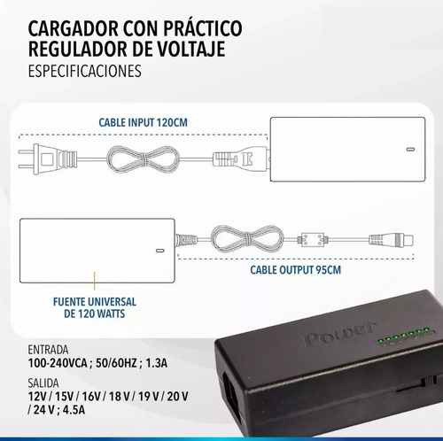 Cargador Adaptador Universal Para Lapto Computador 8 Marcas
