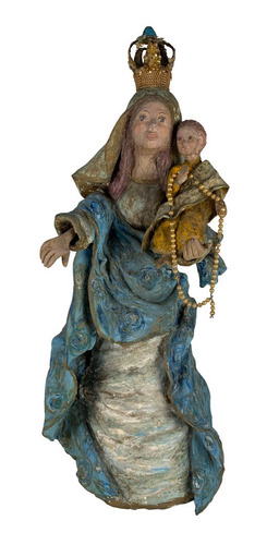 Imagem 1 de 10 de Antiga Santa Nossa Senhora Do Rosario Terracota 65cm