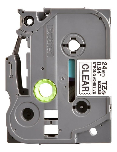 Fita Brother Tze-s151 24mm Preto /transparente Industrial Cor Preto-transparente