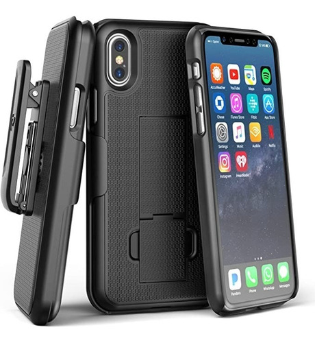 Funda Protector Anti Golpes Para Apple iPhone X Con Clip 