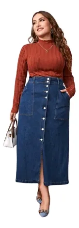 Falda Dama De Jeans Plus Size Plus Gordita MercadoLibre