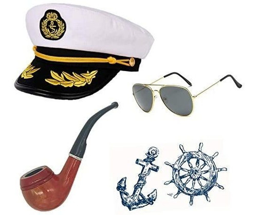 Sailor Ship Yacht Boat Captain Hat Costume Accessories - Sai