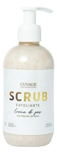  Crema Exfoliante Scrub 250ml Dosificador Manos Pies Cuvage Crema Pies - Pepitas de nuez