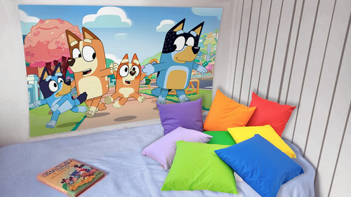 Fondo De Tela Bluey Decoración Mesa De Cumpleaños Candy