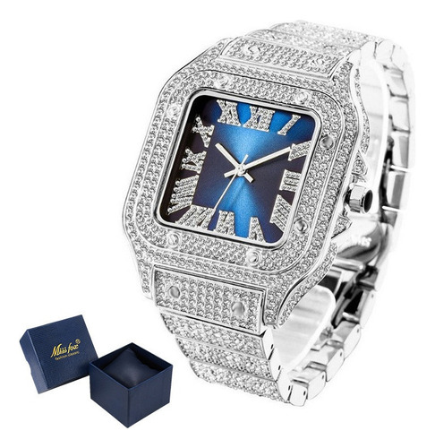 Relógios Masculinos Missfox V324 Luxury Diamond Square