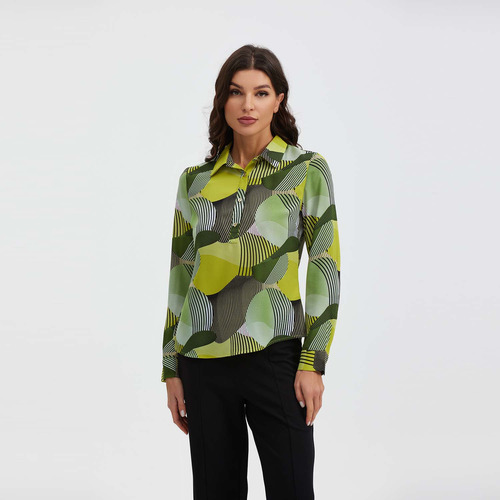 Blusa Mujer Con Media Pata Full Rapport Verde Fashion's Park