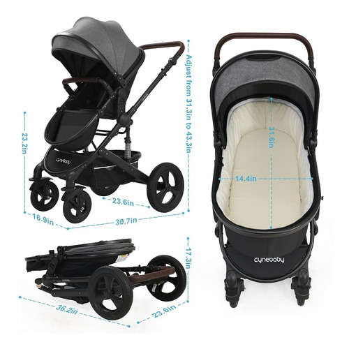 Cochecito De Bebé Para Recién Nacido, Cynebaby 2 En 1