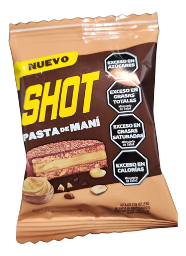 Alfajor Shot Chocolate Con Pasta De Maní Caja 54 Unidades